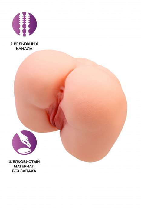 Реалистичный мастурбатор-попка с 2 любовными входами - No Name - в Великом Новгороде купить с доставкой