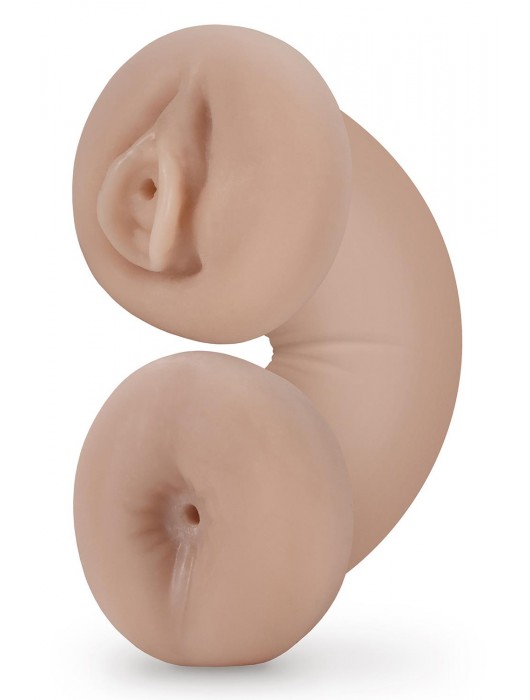 Телесный люминесцентный двусторонний мастурбатор Tasha - Blush Novelties - в Великом Новгороде купить с доставкой