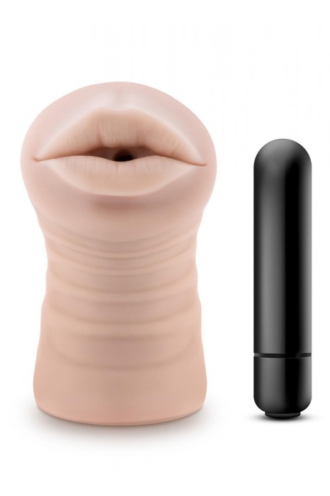 Телесный мастурбатор-ротик Nicole Vibrating Masturbator - Blush Novelties - в Великом Новгороде купить с доставкой