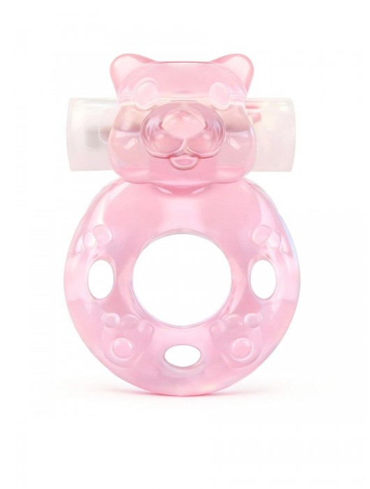 Розовое эрекционное виброкольцо в форме мишки - 1137 - в Великом Новгороде купить с доставкой