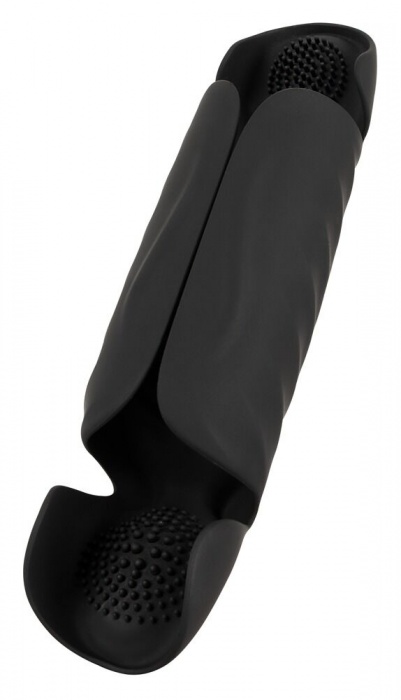 Черный вибромастурбатор с трехточечной стимуляцией Penis Trainer with 3 Point Stimulation - Orion - в Великом Новгороде купить с доставкой