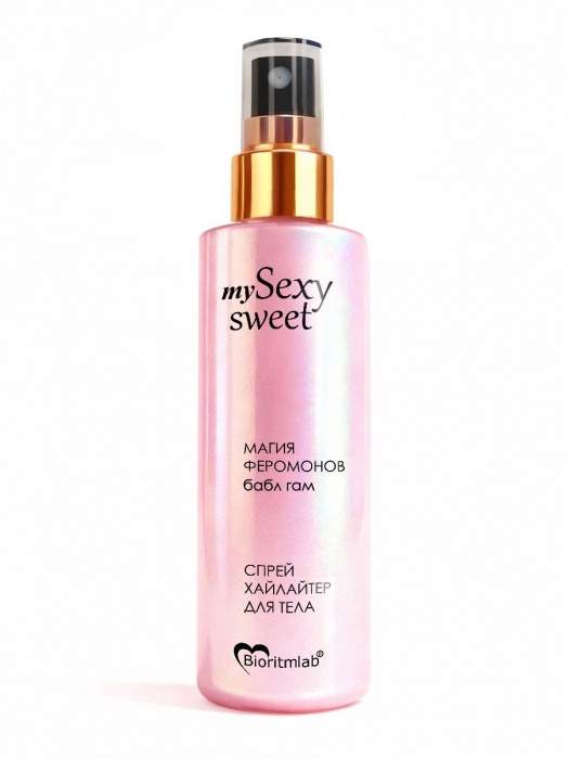 Спрей хайлайтер для тела Sexy Sweet с ароматом бабл-гам, шиммером и феромонами - 200 мл. -  - Магазин феромонов в Великом Новгороде