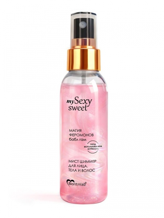 Мист для лица, тела и волос Sexy Sweet с ароматом бабл-гам, шиммером и феромонами - 95 мл. -  - Магазин феромонов в Великом Новгороде