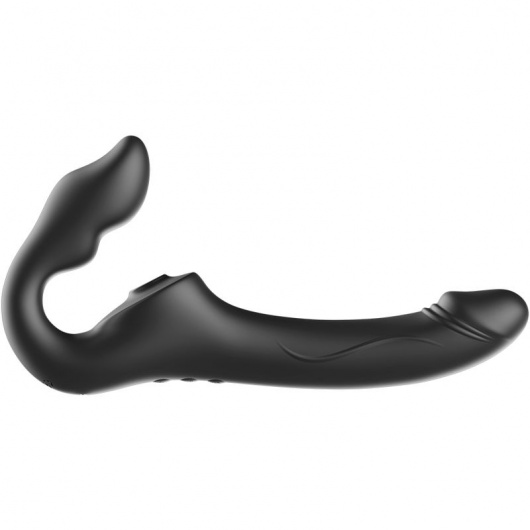 Черный безремневой страпон с 3 моторами - Ibiza - купить с доставкой в Великом Новгороде