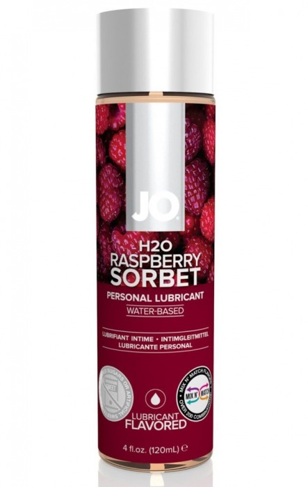 Лубрикант на водной основе с ароматом малины JO Flavored Raspberry Sorbet - 120 мл. - System JO - купить с доставкой в Великом Новгороде