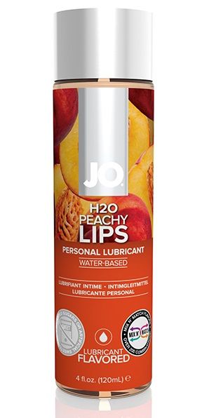 Лубрикант на водной основе с ароматом персика JO Flavored Peachy Lips - 120 мл. - System JO - купить с доставкой в Великом Новгороде