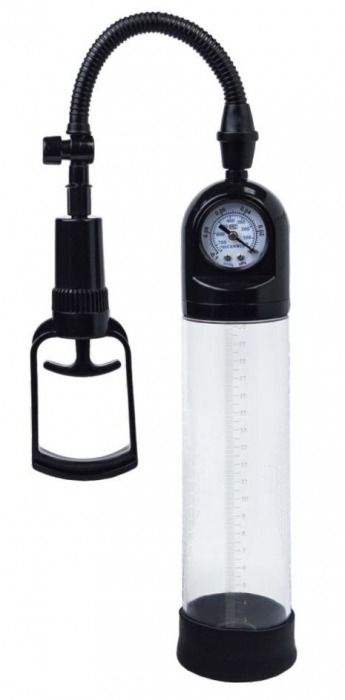 Чёрная вакуумная помпа A-toys с манометром и прозрачной колбой - A-toys - в Великом Новгороде купить с доставкой Чёрная вакуумная помпа A-toys с манометром и прозрачной колбой - A-toys - в Великом Новгороде купить с доставкой