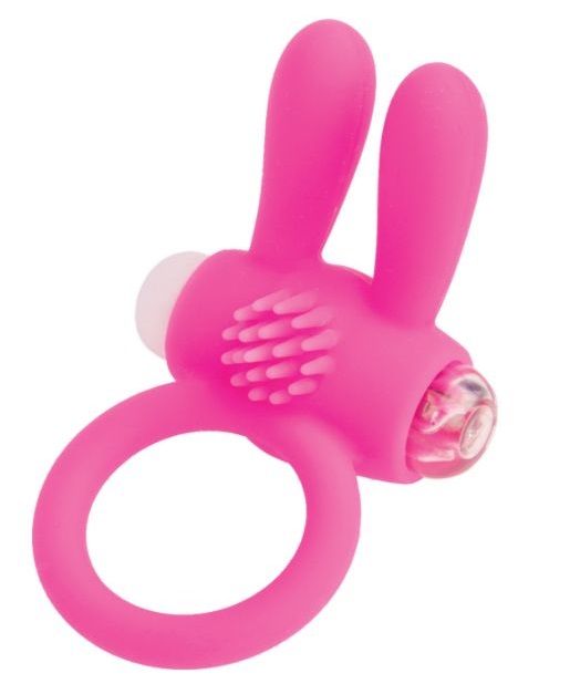 Розовое эрекционное виброкольцо A-toys с ушками - A-toys - в Великом Новгороде купить с доставкой