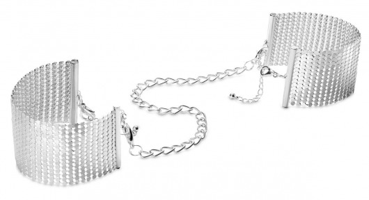 Серебристые наручники-браслеты Desir Metallique Handcuffs - Bijoux Indiscrets - купить с доставкой в Великом Новгороде