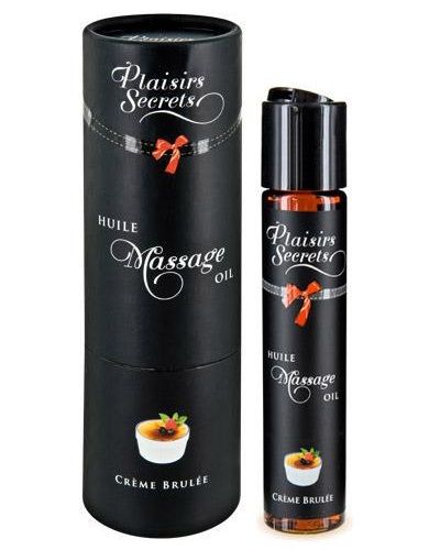 Массажное масло с ароматом крем брюле Huile de Massage Gourmande Creme Brulée - 59 мл. - Plaisir Secret - купить с доставкой в Великом Новгороде