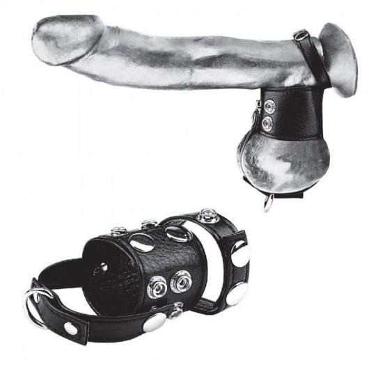 Утяжка на пенис и мошонку Cock Ring With 1.5  Ball Stretcher And Optional Weight Ring - BlueLine - купить с доставкой в Великом Новгороде