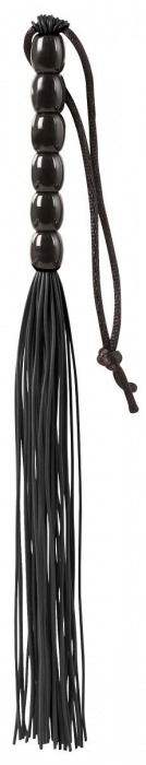 Чёрная мини-плеть из резины Rubber Mini Whip - 22 см. - Blush Novelties - купить с доставкой в Великом Новгороде