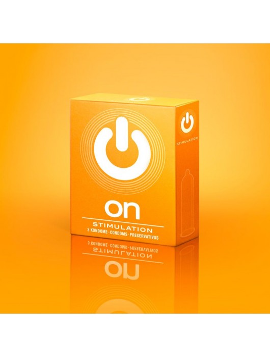 Презервативы ON) Stimulation с точками - 3 шт. - ON) - купить с доставкой в Великом Новгороде