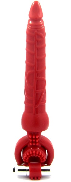 Красная вибронасадка с анальным стимулятором - ToyFa - в Великом Новгороде купить с доставкой