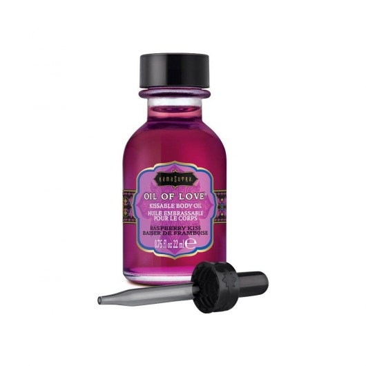Масло для ласк с ароматом малины Oil of Love Raspberry Kiss - 22 мл. - Kama Sutra - купить с доставкой в Великом Новгороде