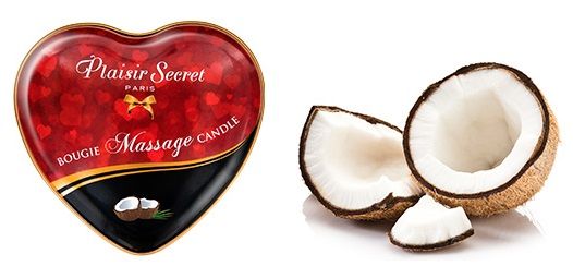 Массажная свеча с ароматом кокоса Bougie Massage Candle - 35 мл. - Plaisir Secret - купить с доставкой в Великом Новгороде