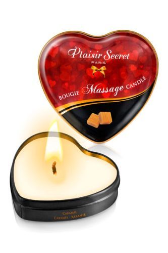 Массажная свеча с ароматом карамели Bougie Massage Candle - 35 мл. - Plaisir Secret - купить с доставкой в Великом Новгороде