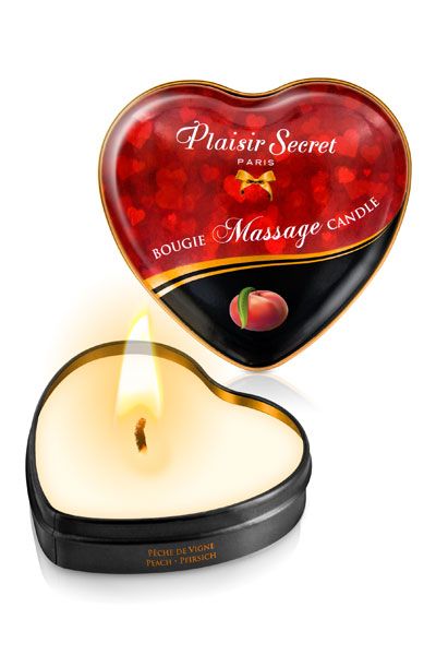 Массажная свеча с ароматом персика Bougie Massage Candle - 35 мл. - Plaisir Secret - купить с доставкой в Великом Новгороде