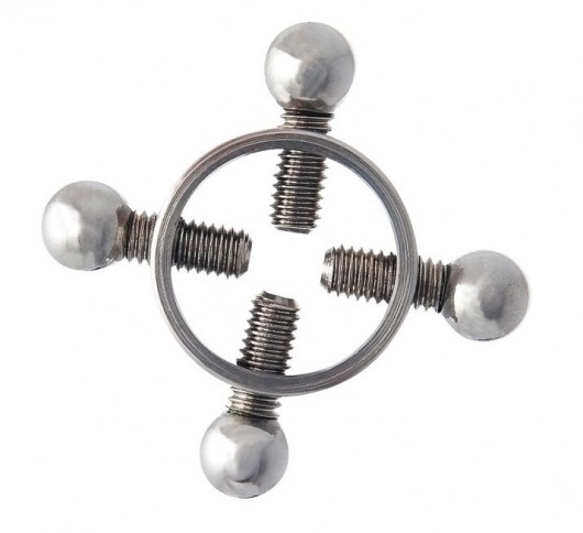 Серебристые зажимы для сосков на винтах - ToyFa - купить с доставкой в Великом Новгороде
