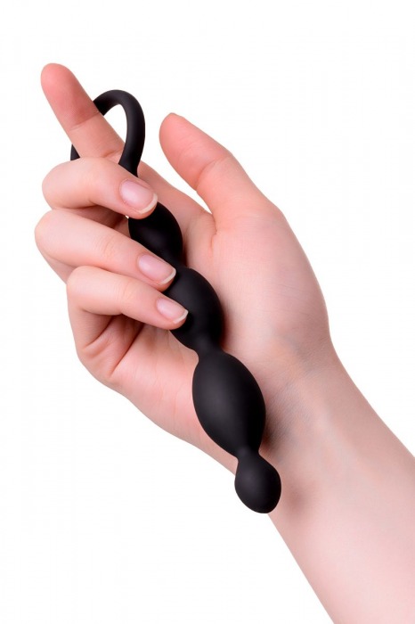 Анальная цепочка черного цвета A-toys - 19,5 см. - A-toys в Великом Новгороде Анальная цепочка черного цвета A-toys - 19,5 см. - A-toys