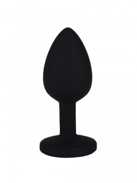 Чёрная анальная втулка с красным кристаллом - 7,3 см. - Джага-Джага - купить с доставкой в Великом Новгороде