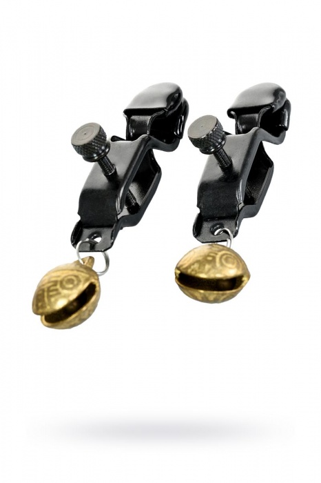 Черно-золотистые зажимы для сосков TOYFA Theatre - ToyFa - купить с доставкой в Великом Новгороде