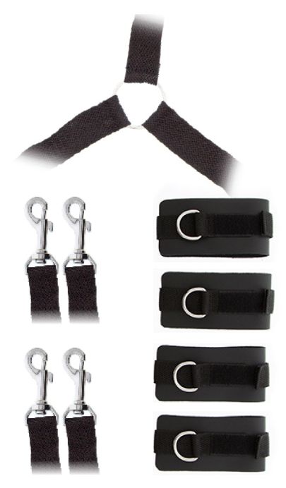 Комплект наручников и поножей LUXURIOUS BED RESTRAINT CUFF SET - Blush Novelties - купить с доставкой в Великом Новгороде