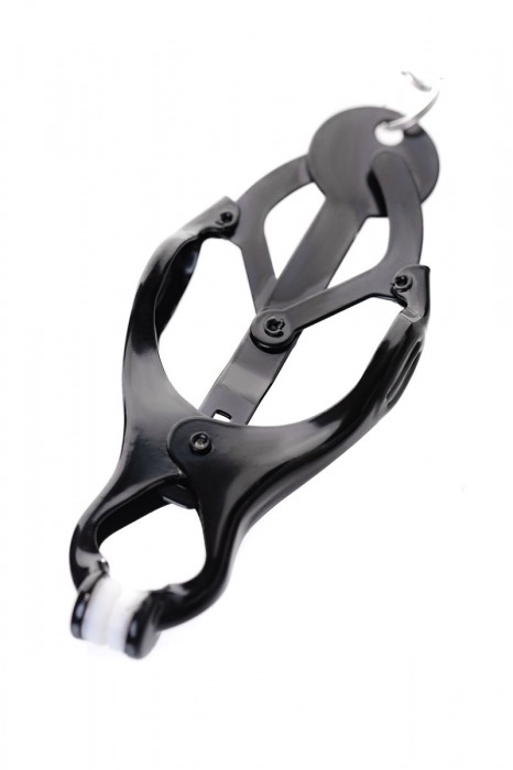 Черно-серебристые зажимы для сосков с кольцом для пениса TOYFA Metal - ToyFa - купить с доставкой в Великом Новгороде