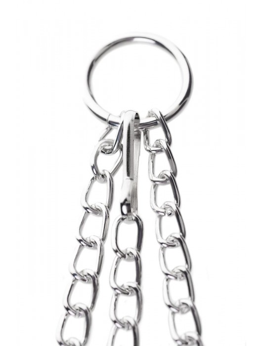 Серебристо-чёрные зажимы для сосков с кольцом для пениса TOYFA Metal - ToyFa - купить с доставкой в Великом Новгороде