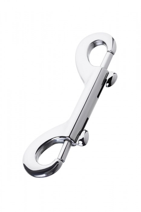 Серебристый двухсторонний карабин TOYFA Metal - ToyFa - купить с доставкой в Великом Новгороде