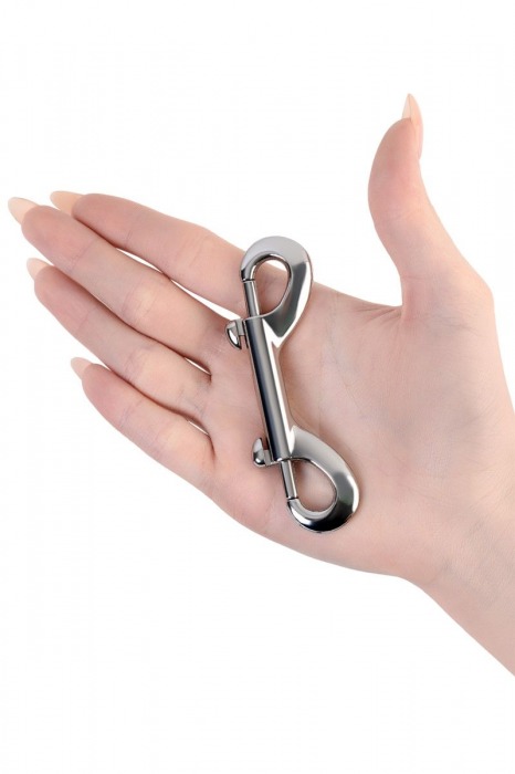 Серебристый двухсторонний карабин TOYFA Metal - ToyFa - купить с доставкой в Великом Новгороде